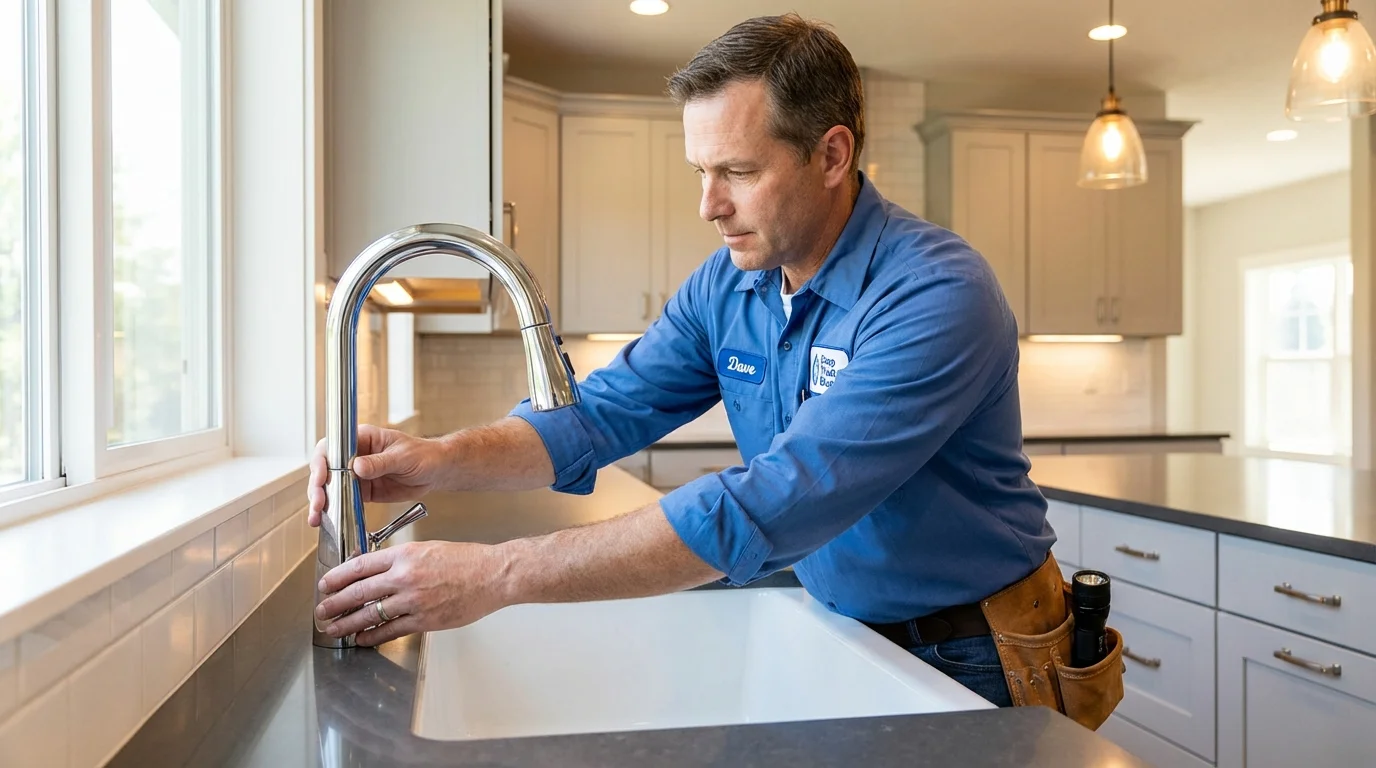 Kitchen faucet installation by Johns Plumbing LLC in Sherburne